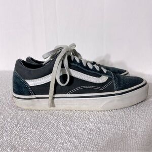 Vans Black Suede Canvas Old Skool Low Top Sneakers 6.5
